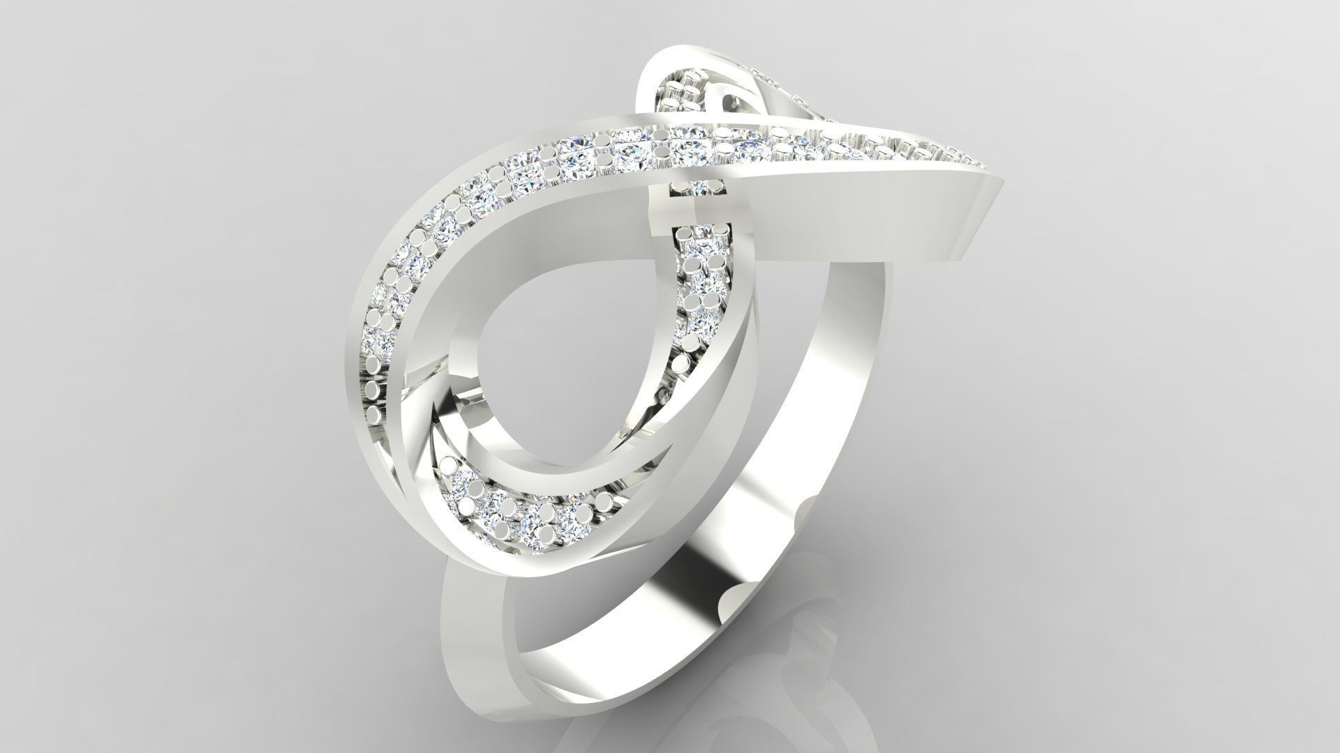 Ring M52 The luxury female ring with gems wedding 3D print model_19