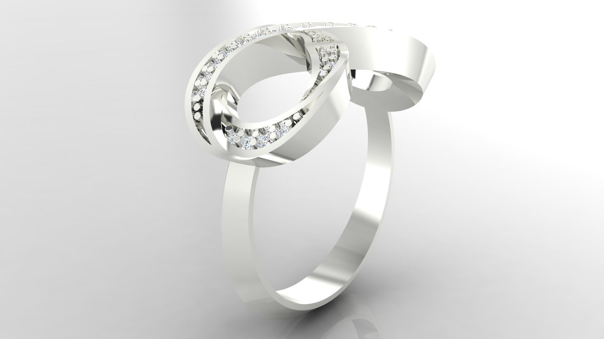 Ring M52 The luxury female ring with gems wedding 3D print model_22