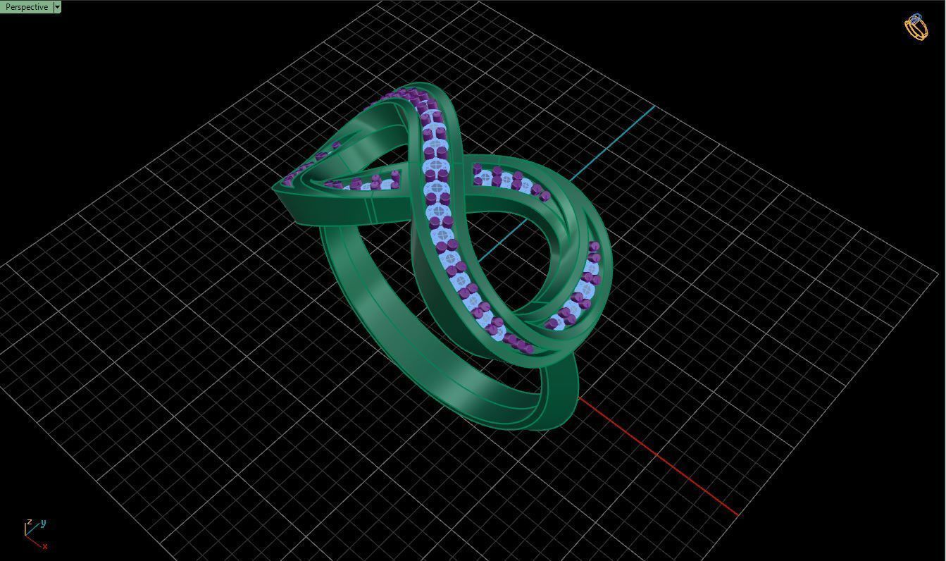 Ring M52 The luxury female ring with gems wedding 3D print model_33