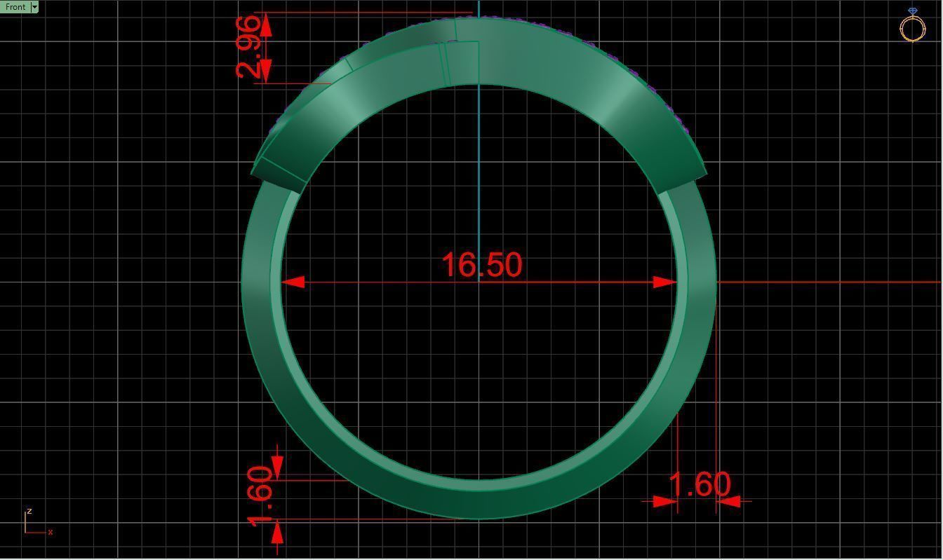 Ring M52 The luxury female ring with gems wedding 3D print model_27