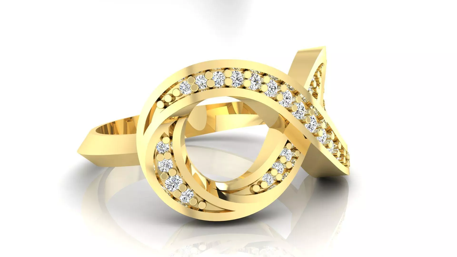 Ring M52 The luxury female ring with gems wedding 3D print model_0