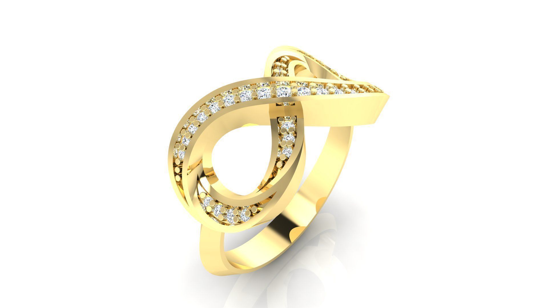 Ring M52 The luxury female ring with gems wedding 3D print model_6