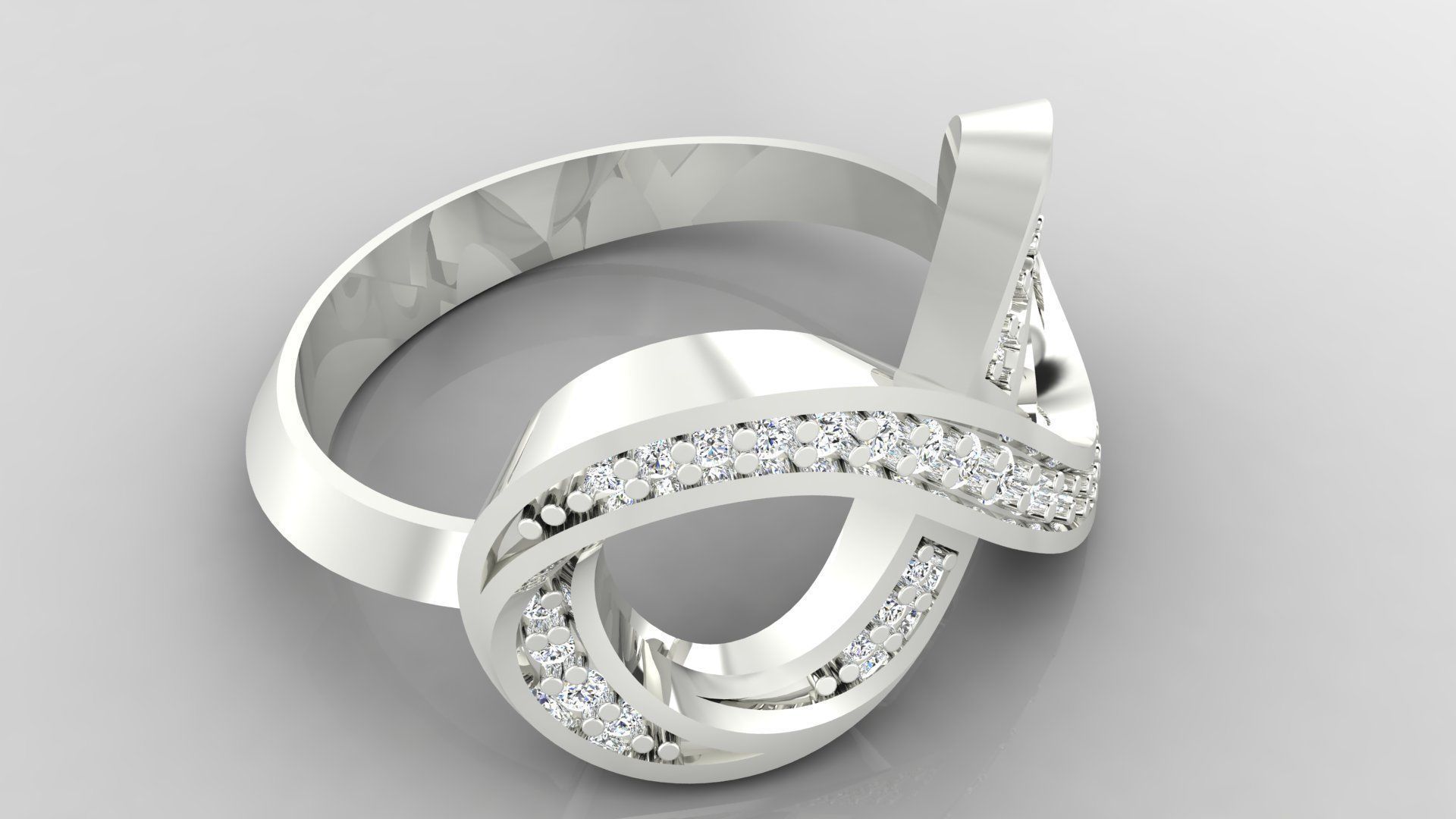 Ring M52 The luxury female ring with gems wedding 3D print model_24