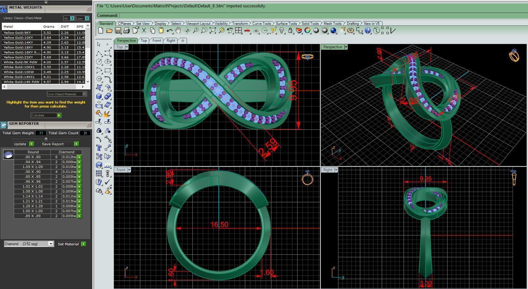 Ring M52 The luxury female ring with gems wedding 3D print model_25
