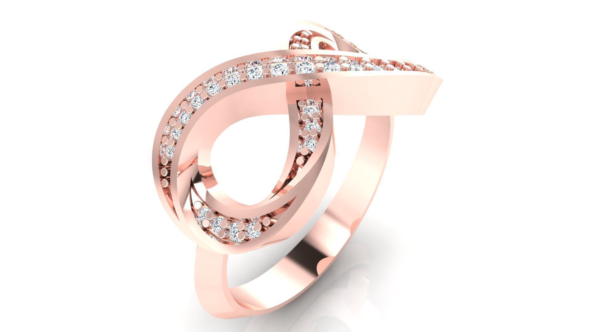 Ring M52 The luxury female ring with gems wedding 3D print model_13