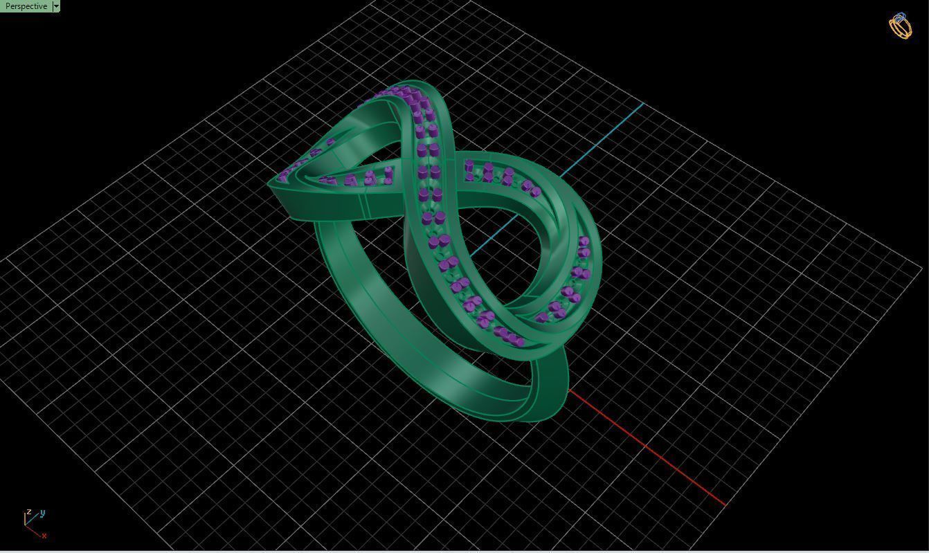 Ring M52 The luxury female ring with gems wedding 3D print model_34