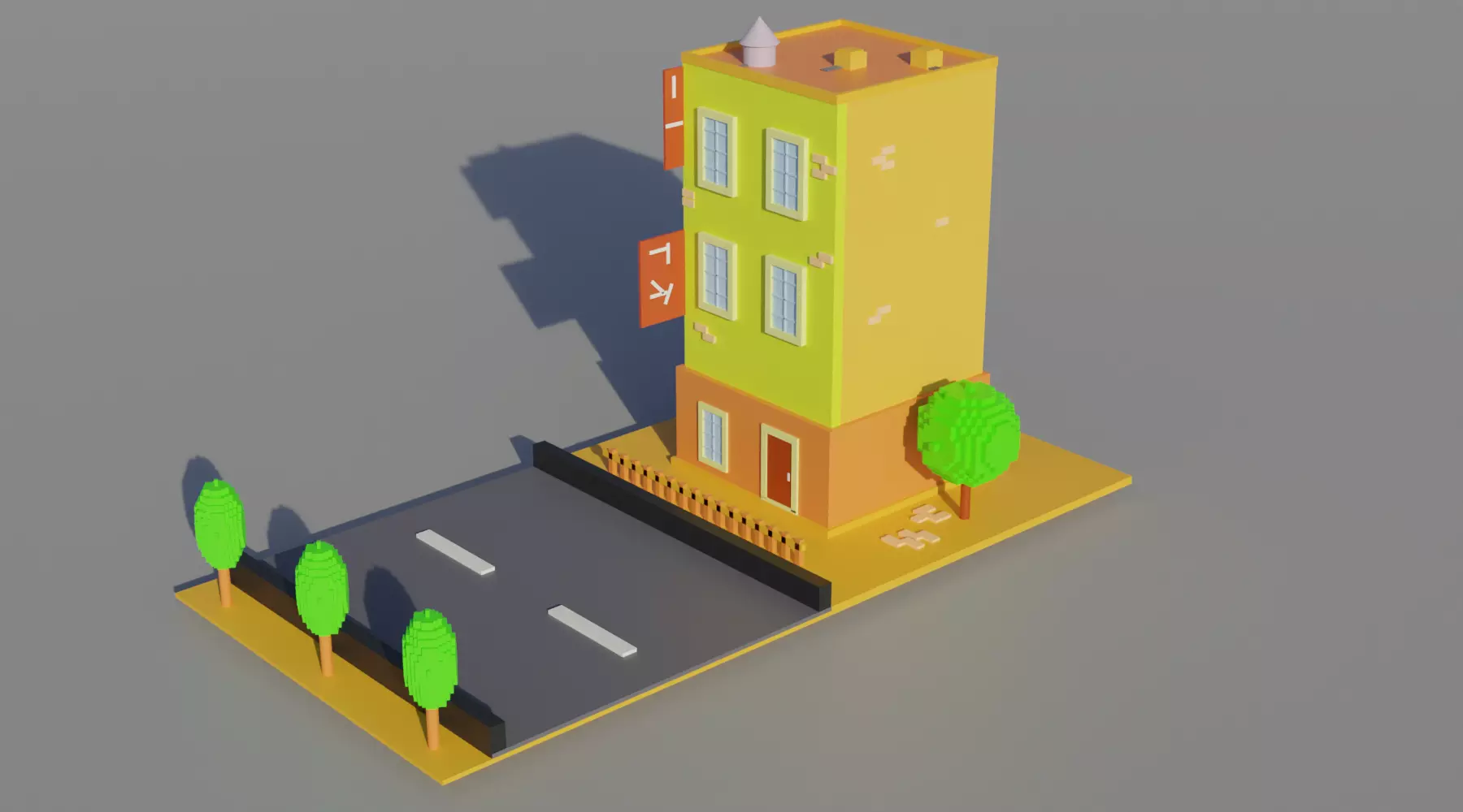 Japanese House Model-Low Poly Low-poly 3D model_0
