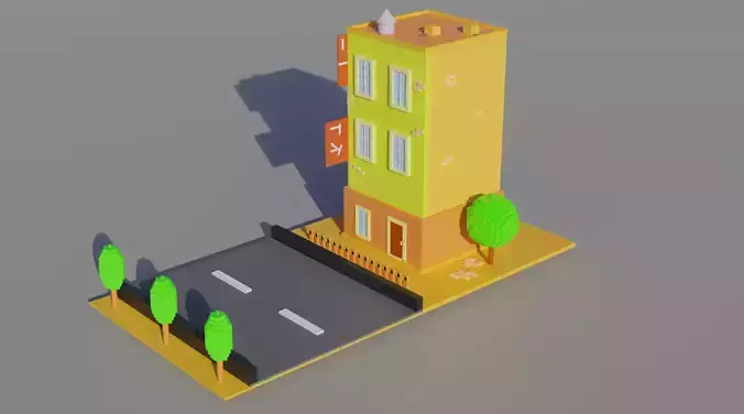 Japanese House Model-Low Poly