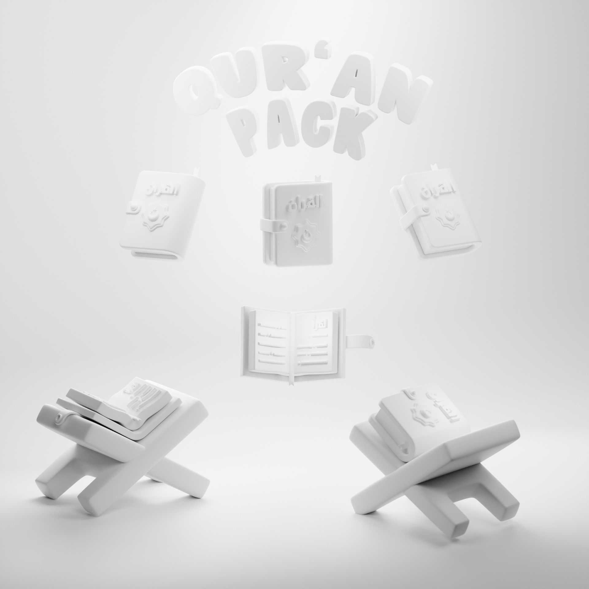 Cute Stylized Quran Pack 3D model_1