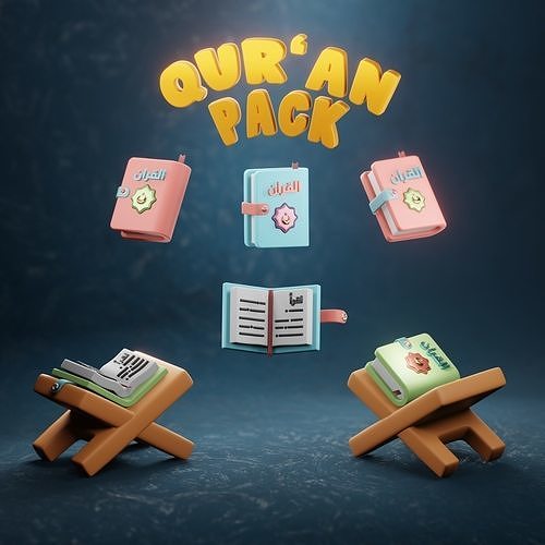 Cute Stylized Quran Pack 3D model