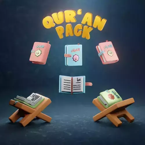 Cute Stylized Quran Pack 3D model