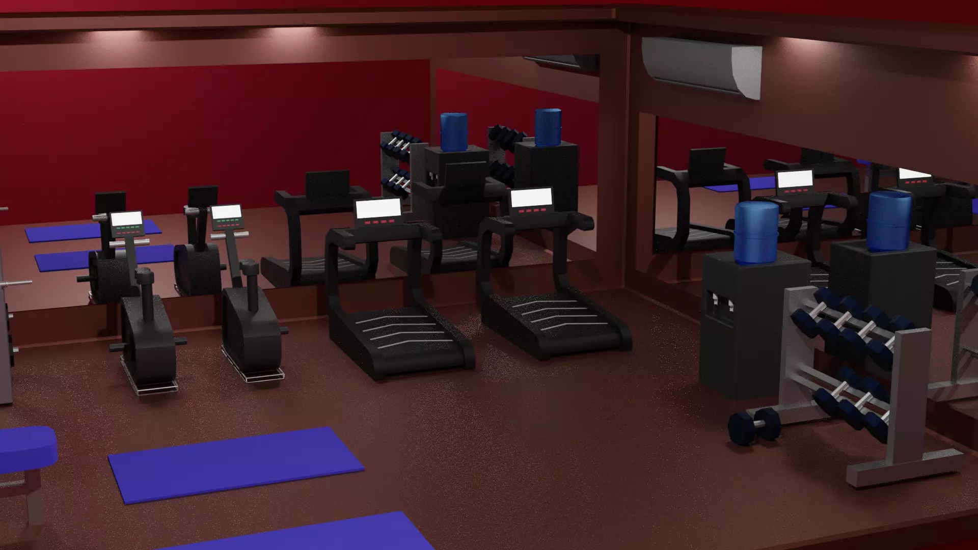 GYM PACKAGE Low-poly 3D model
