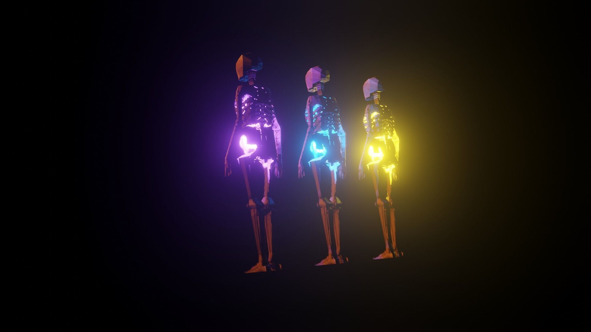 PS1 Style Lowpoly SKELETON Low-poly 3D model_1