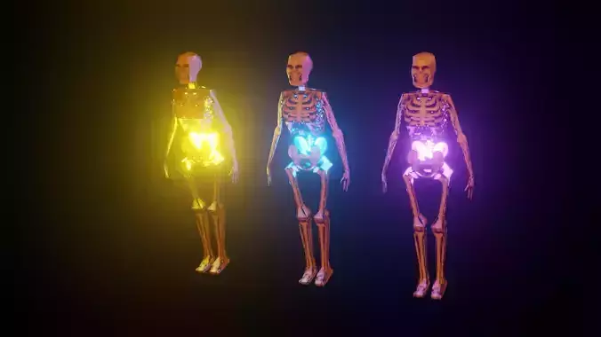 PS1 Style Lowpoly SKELETON Low-poly 3D model
