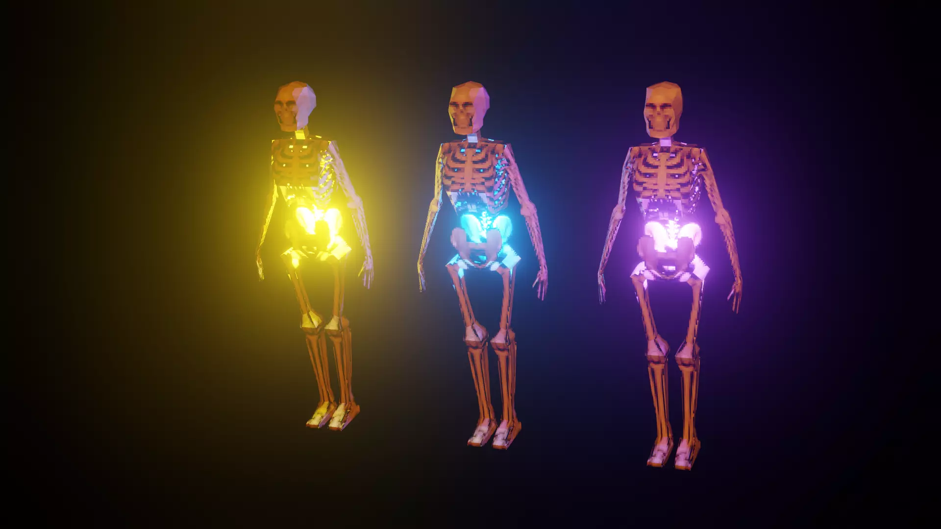 PS1 Style Lowpoly SKELETON Low-poly 3D model_0