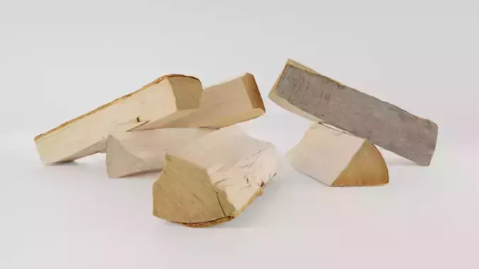 Split wood Low-poly 3D model