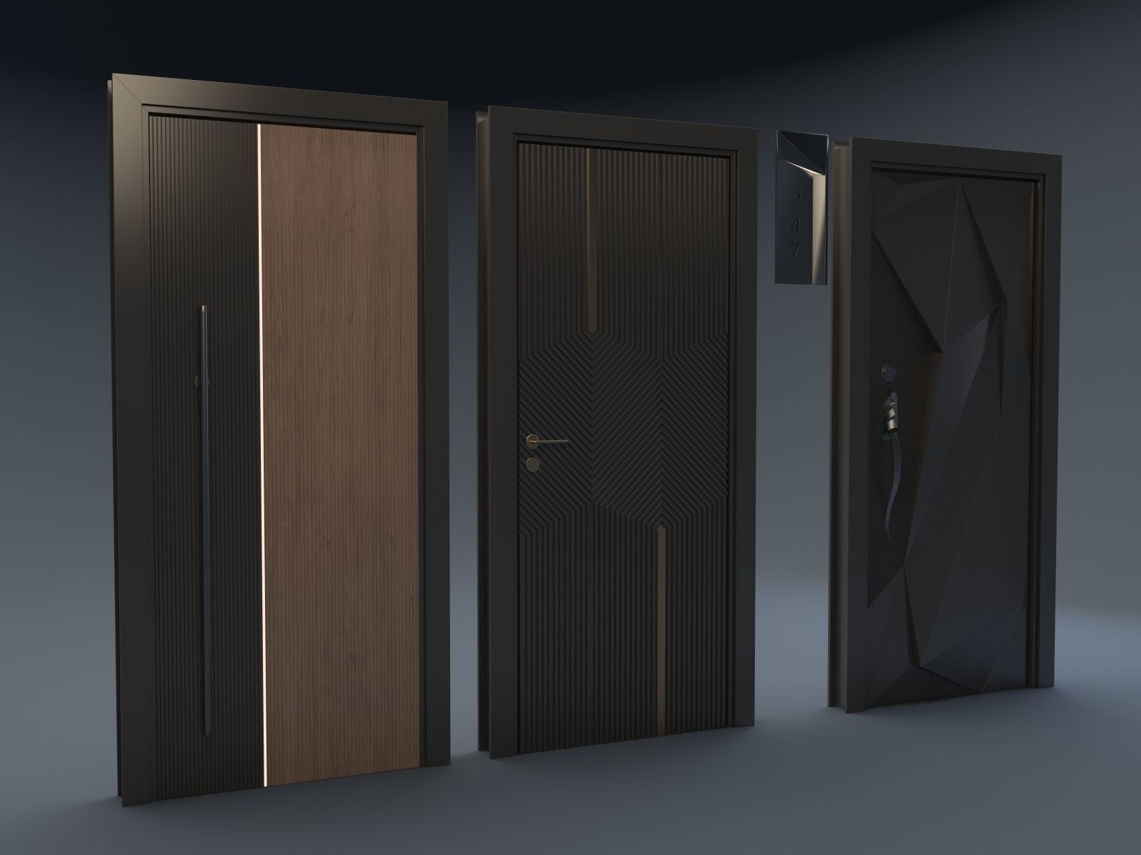 doors wooden door 3D model_2