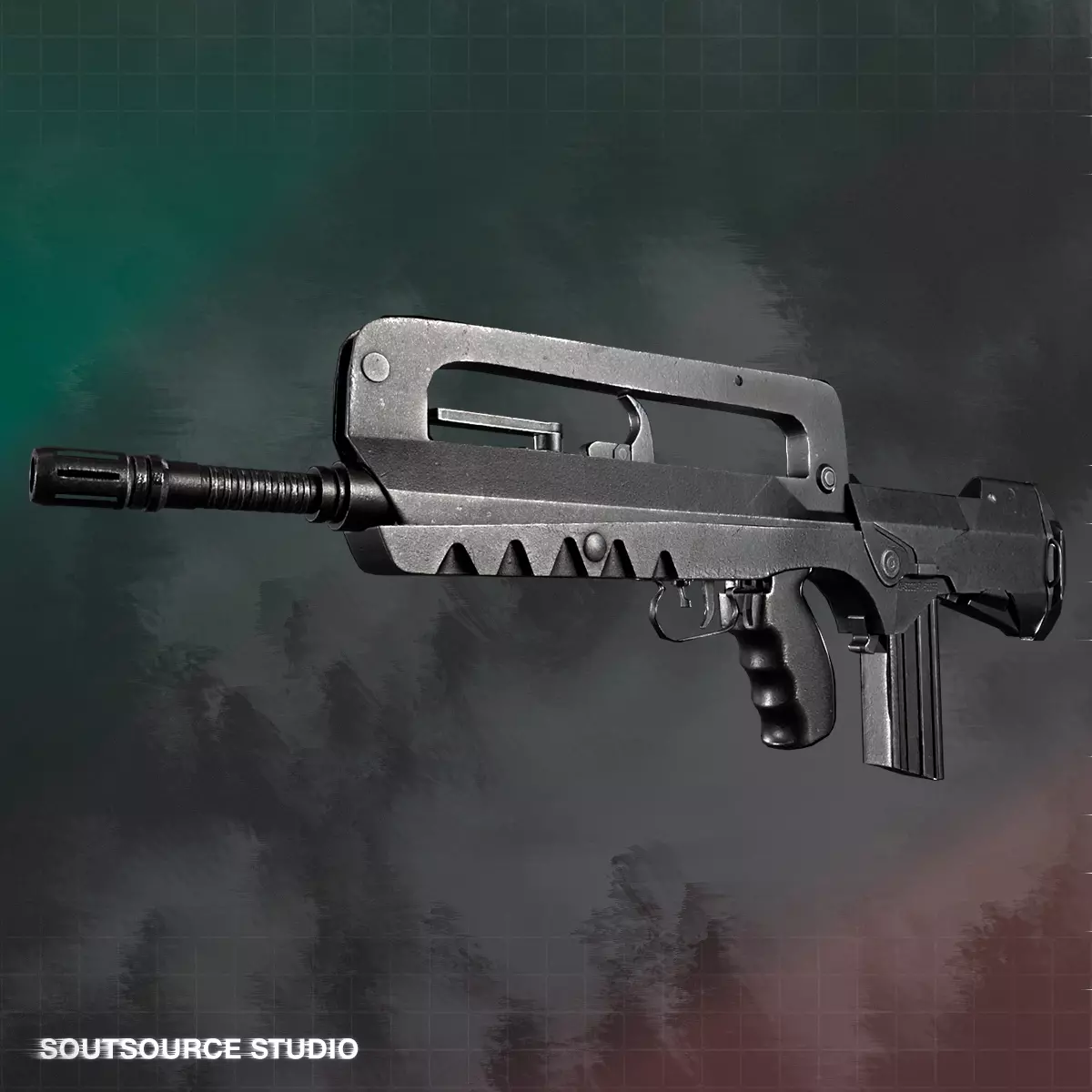 Famas F1 LowPoly GameReady by SoutSource Studio Low-poly 3D model_0