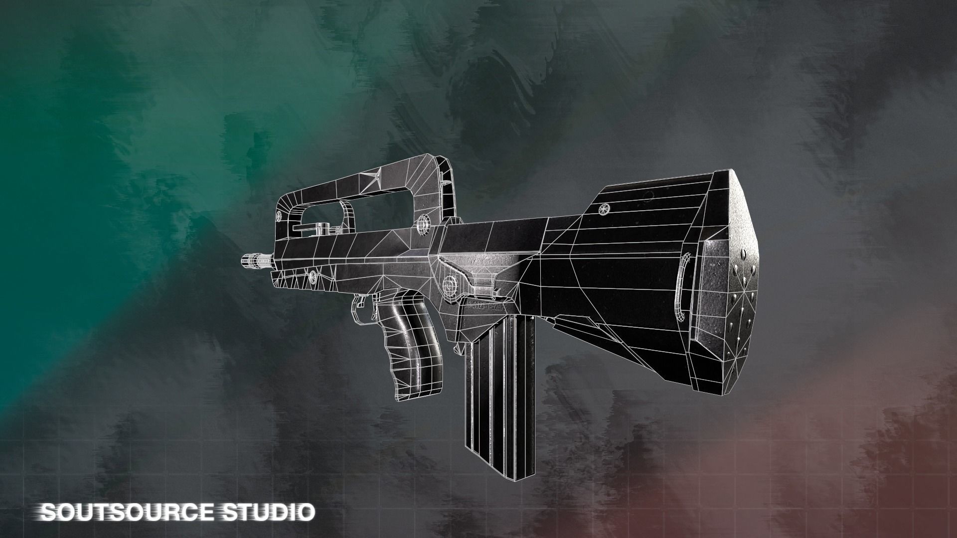 Famas F1 LowPoly GameReady by SoutSource Studio Low-poly 3D model_8