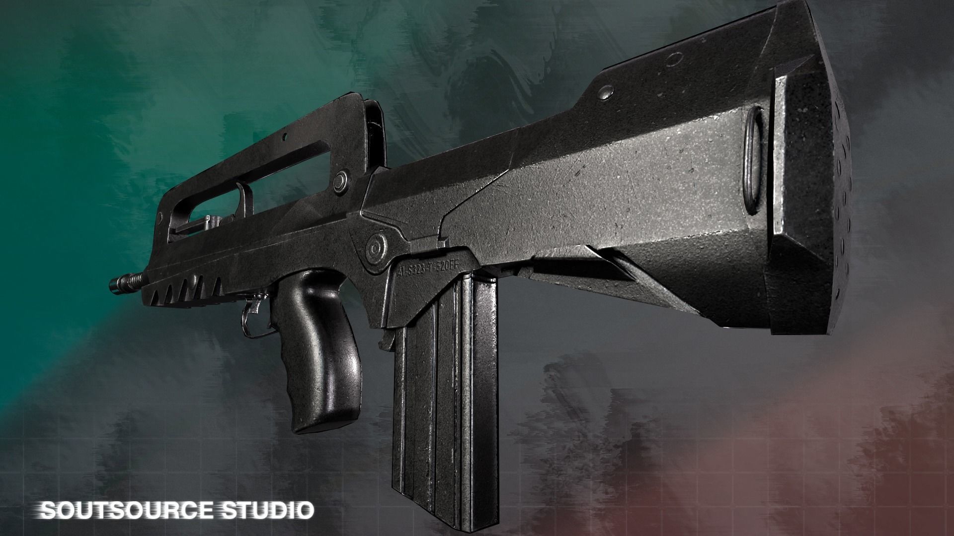 Famas F1 LowPoly GameReady by SoutSource Studio Low-poly 3D model_6