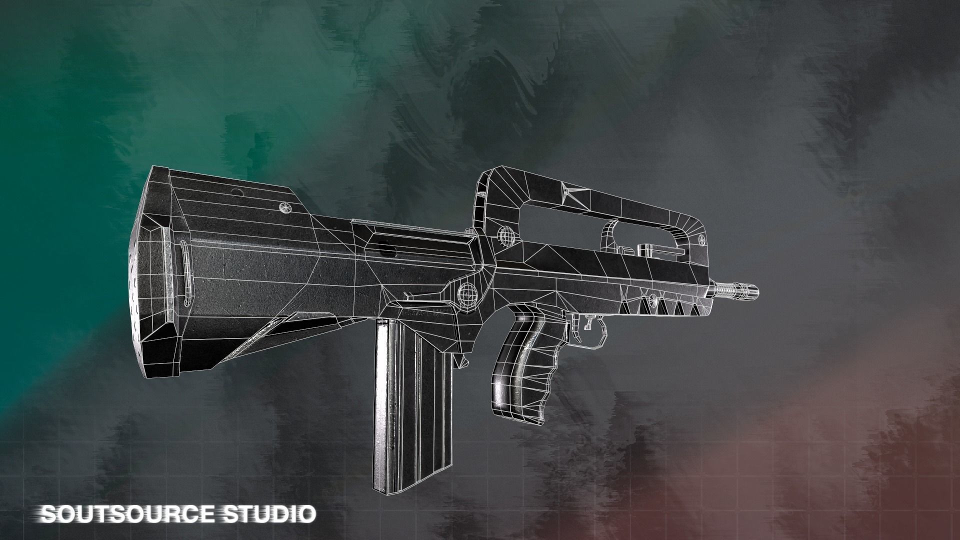 Famas F1 LowPoly GameReady by SoutSource Studio Low-poly 3D model_9