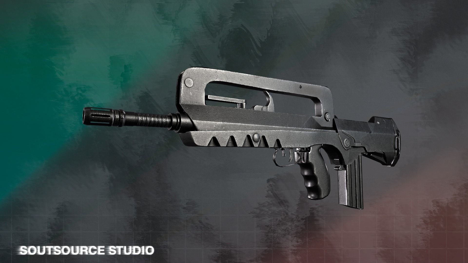 Famas F1 LowPoly GameReady by SoutSource Studio Low-poly 3D model_1