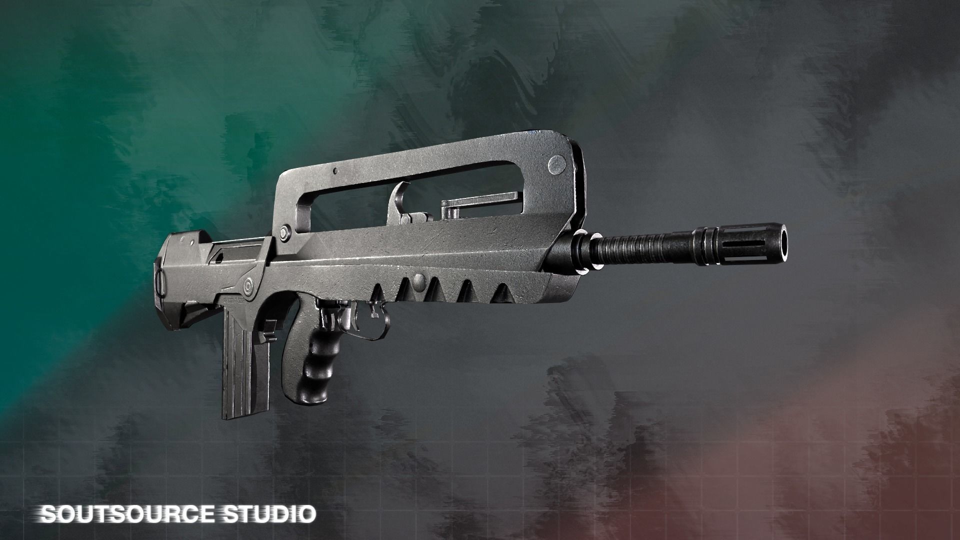 Famas F1 LowPoly GameReady by SoutSource Studio Low-poly 3D model_4