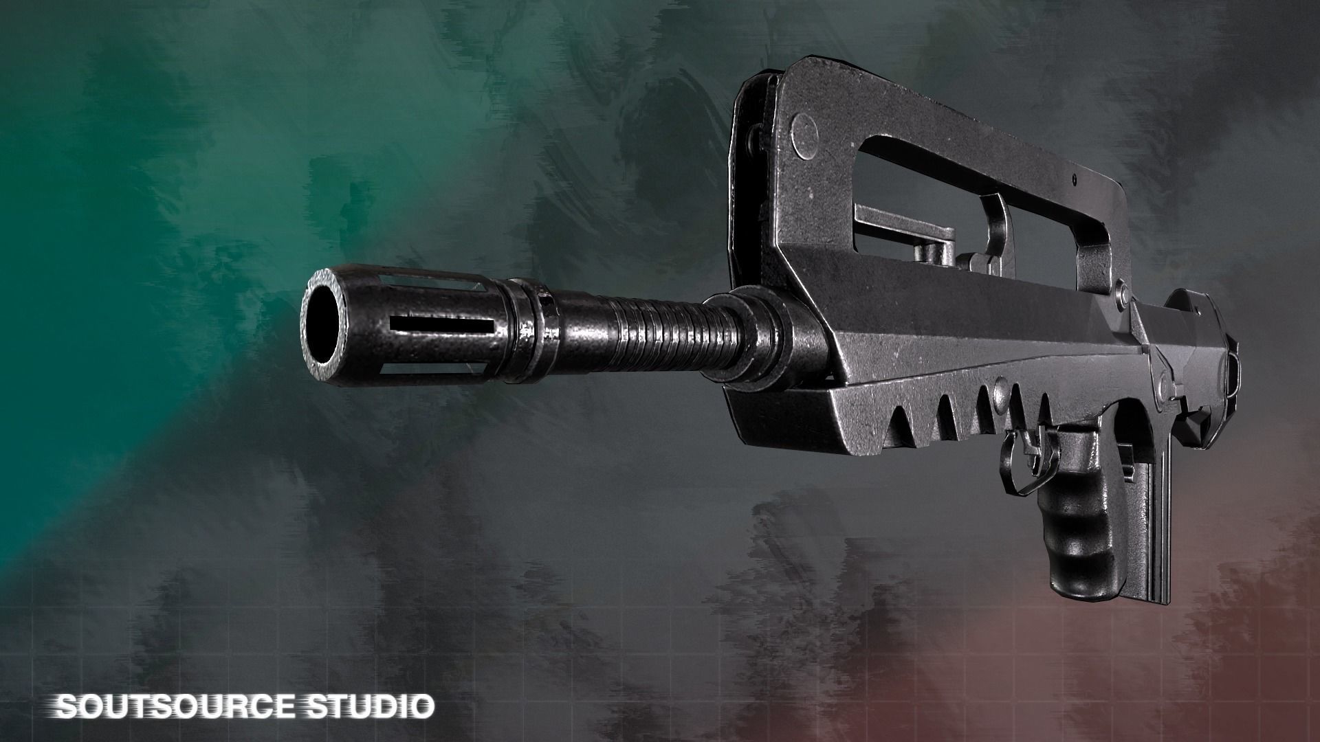 Famas F1 LowPoly GameReady by SoutSource Studio Low-poly 3D model_5