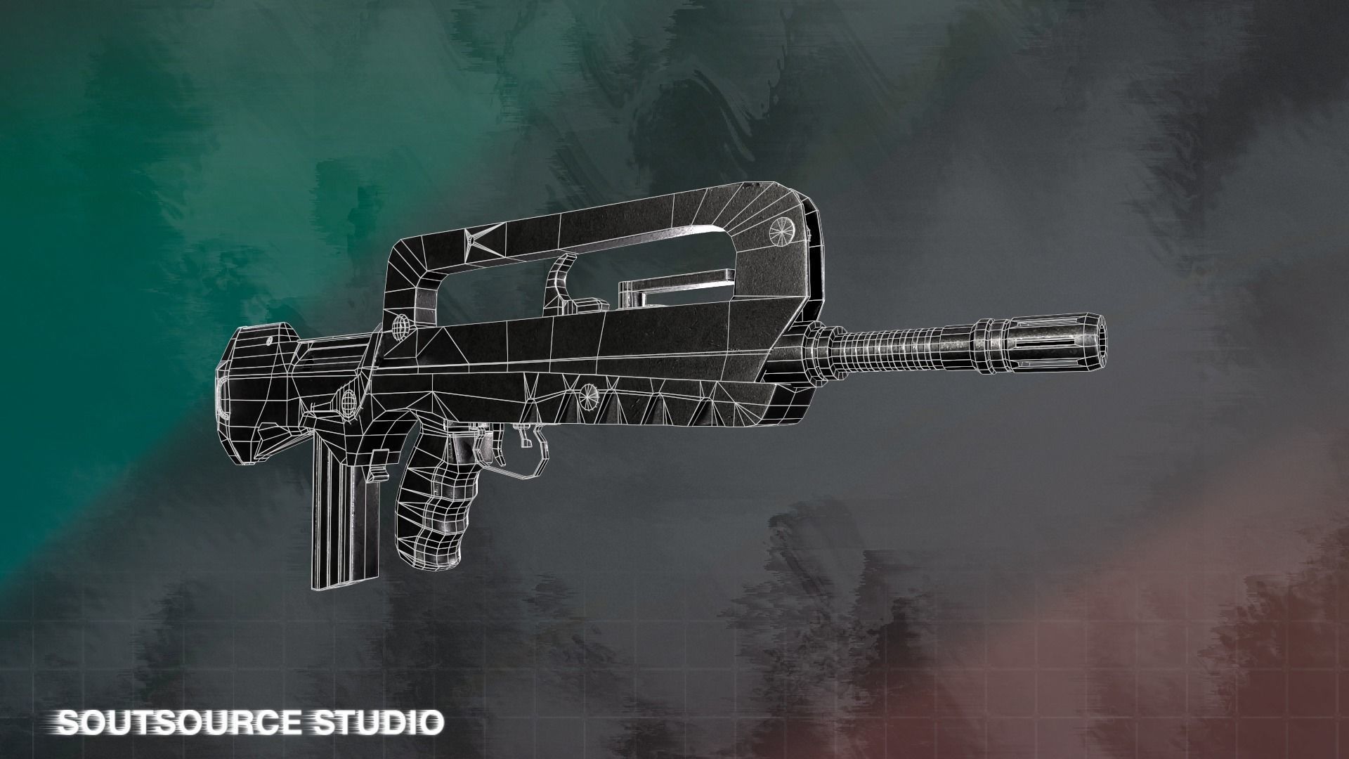 Famas F1 LowPoly GameReady by SoutSource Studio Low-poly 3D model_10