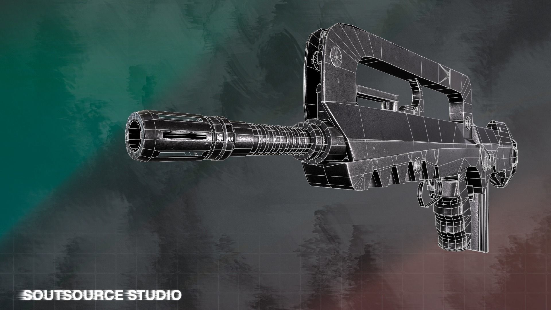 Famas F1 LowPoly GameReady by SoutSource Studio Low-poly 3D model_11