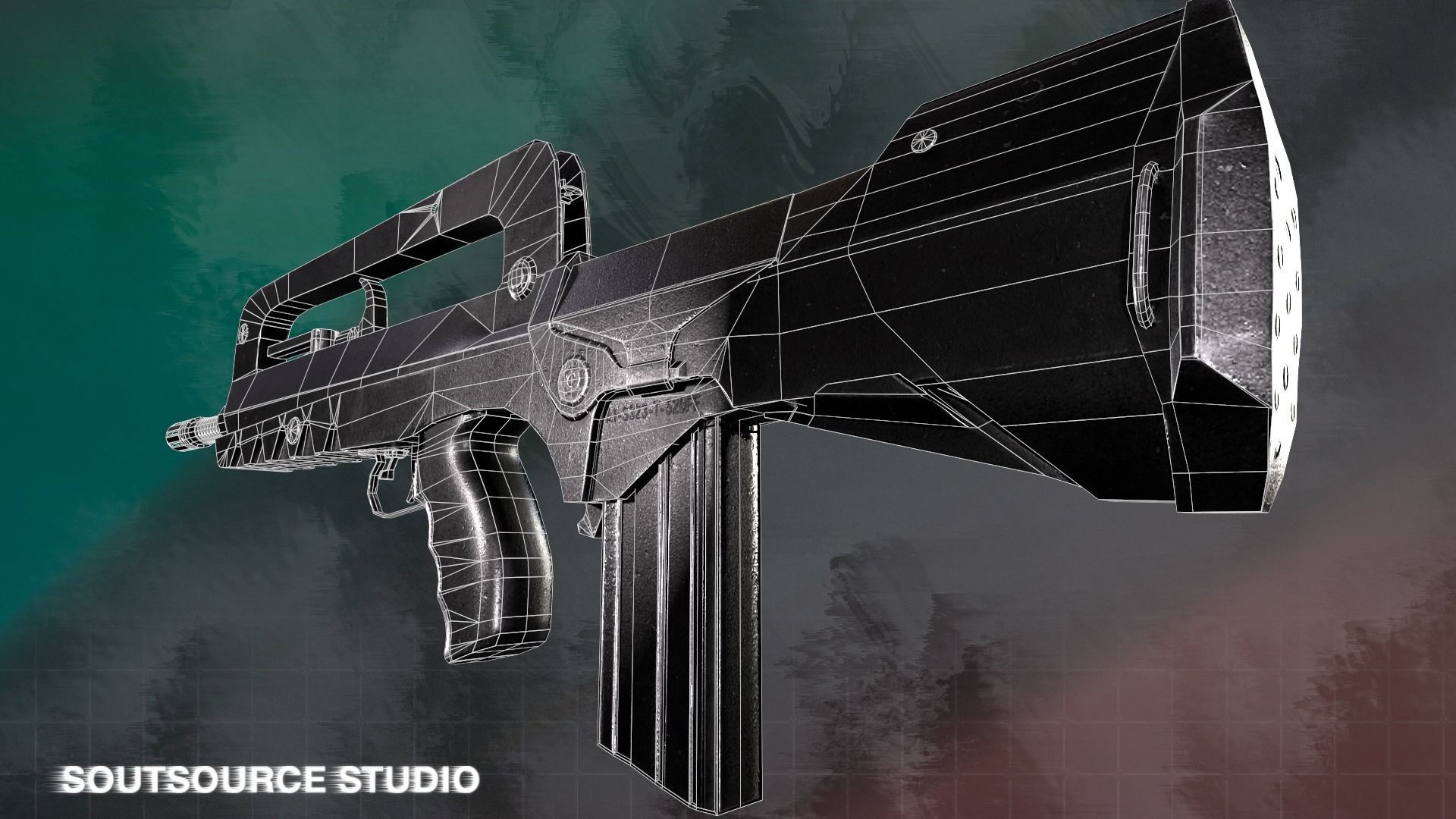 Famas F1 LowPoly GameReady by SoutSource Studio Low-poly 3D model_12