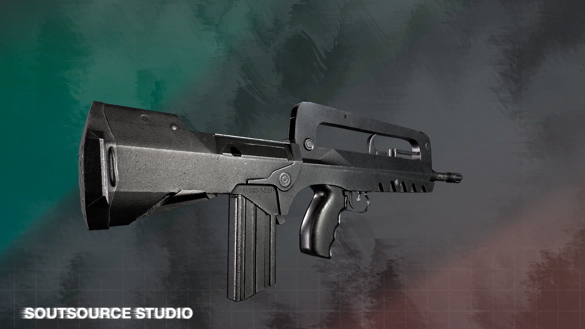 Famas F1 LowPoly GameReady by SoutSource Studio Low-poly 3D model_3