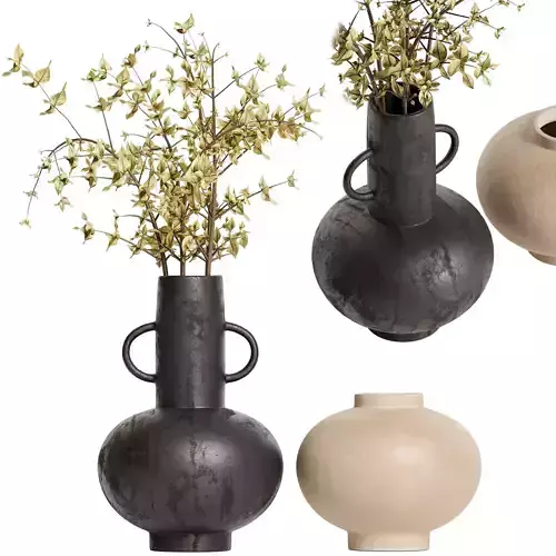 Merriman Black Vase and Terracotta Vase 
