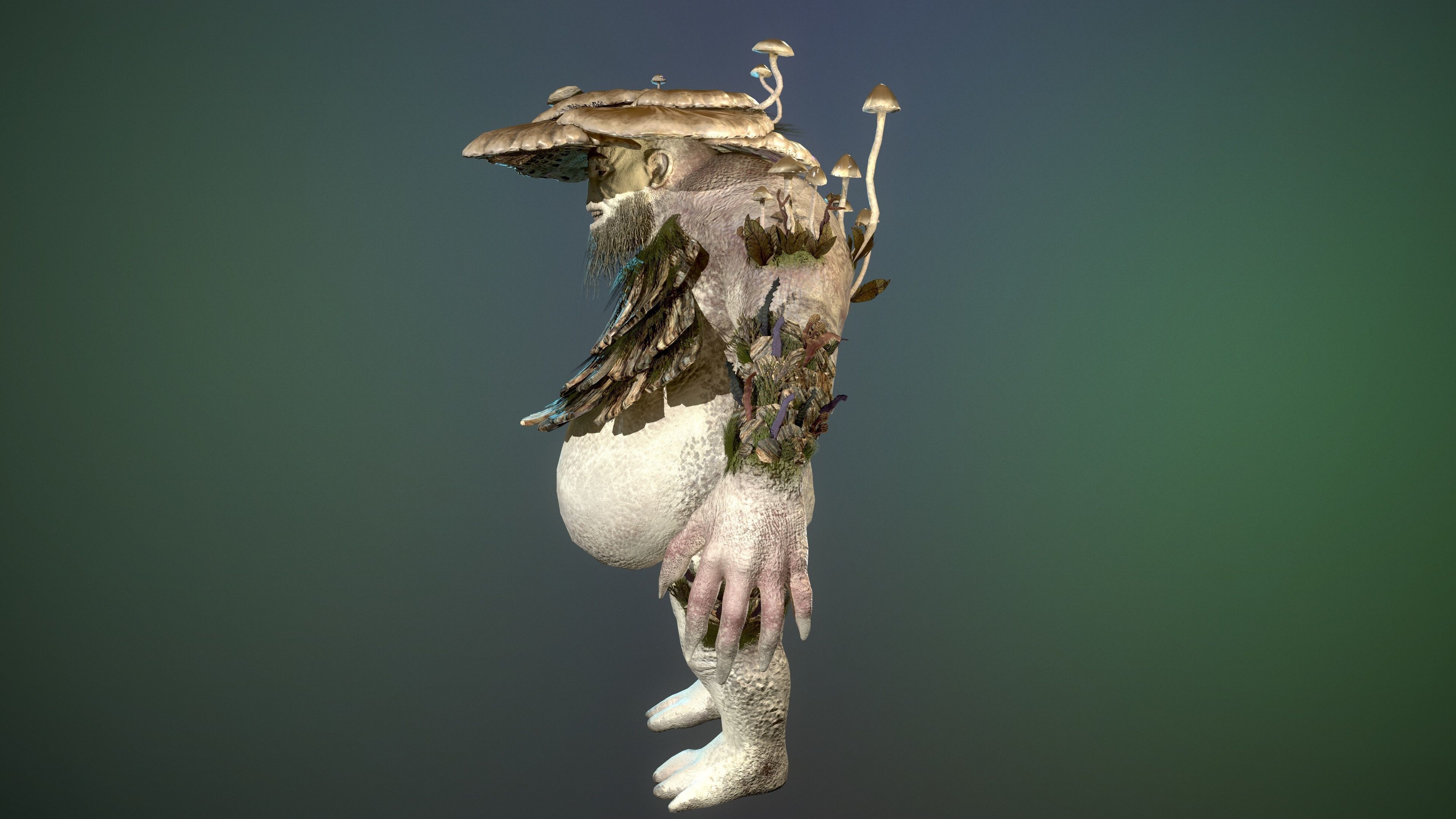 Forest Golem Low-poly 3D model_8