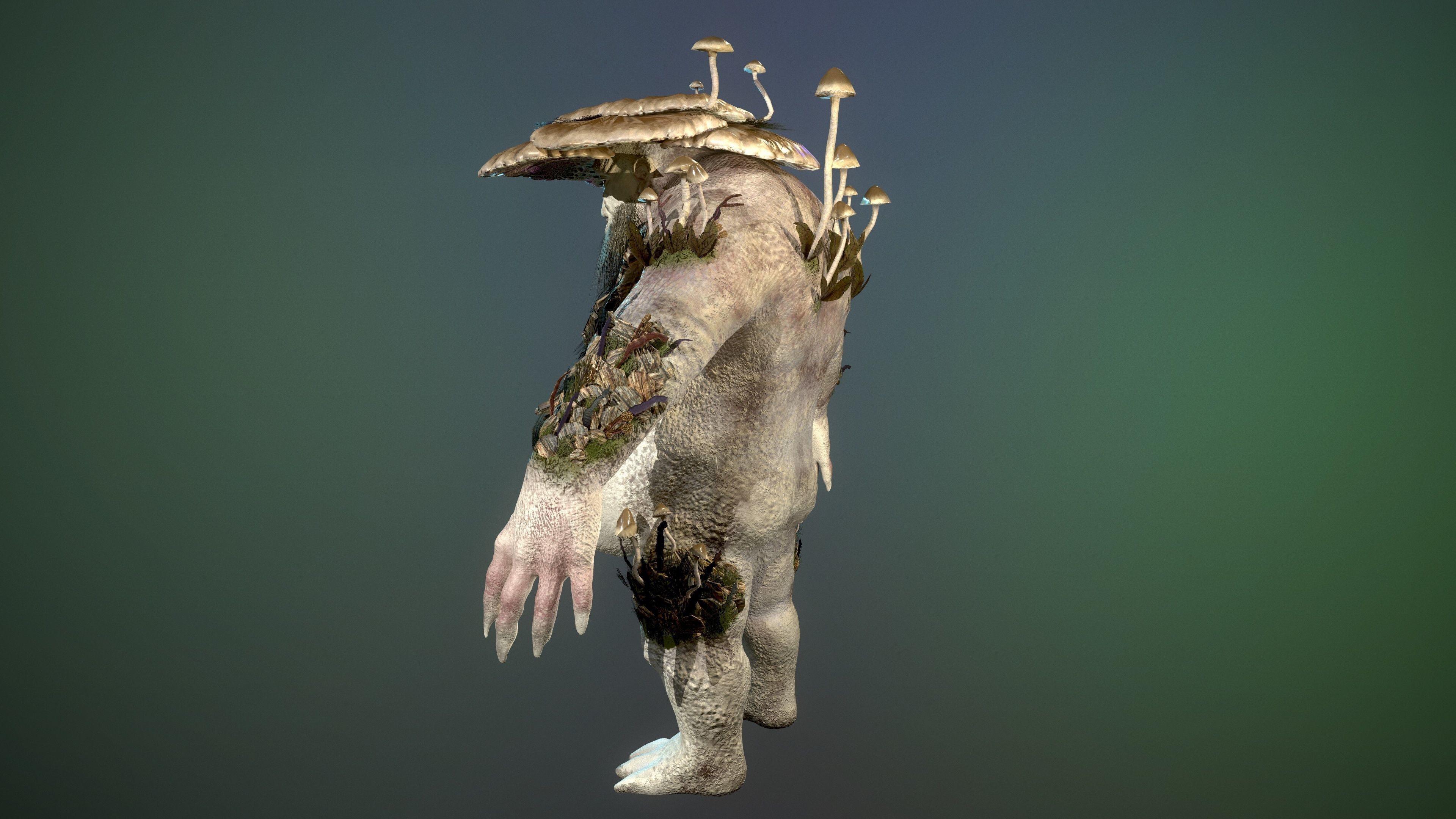 Forest Golem Low-poly 3D model_7