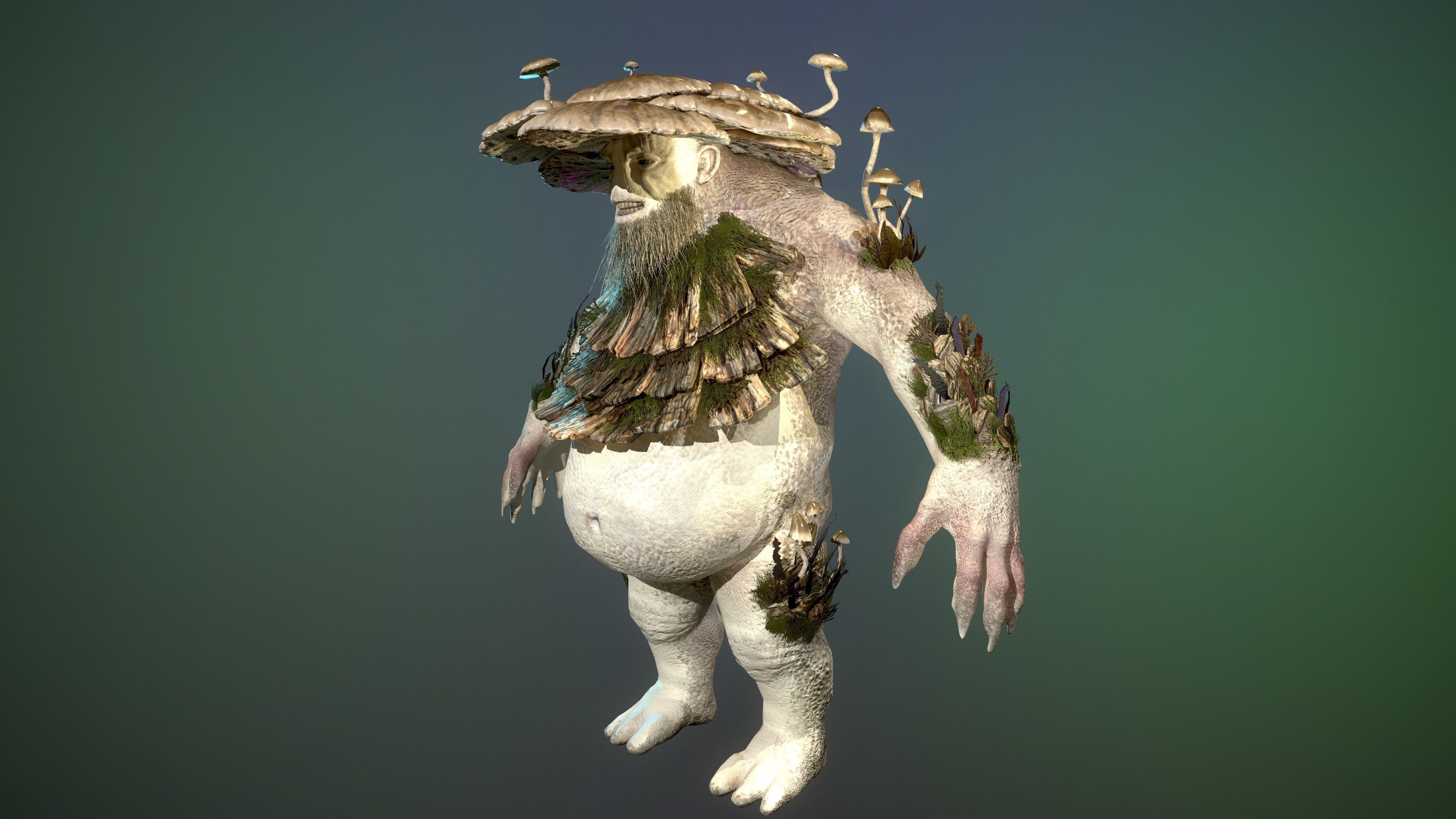 Forest Golem Low-poly 3D model_9