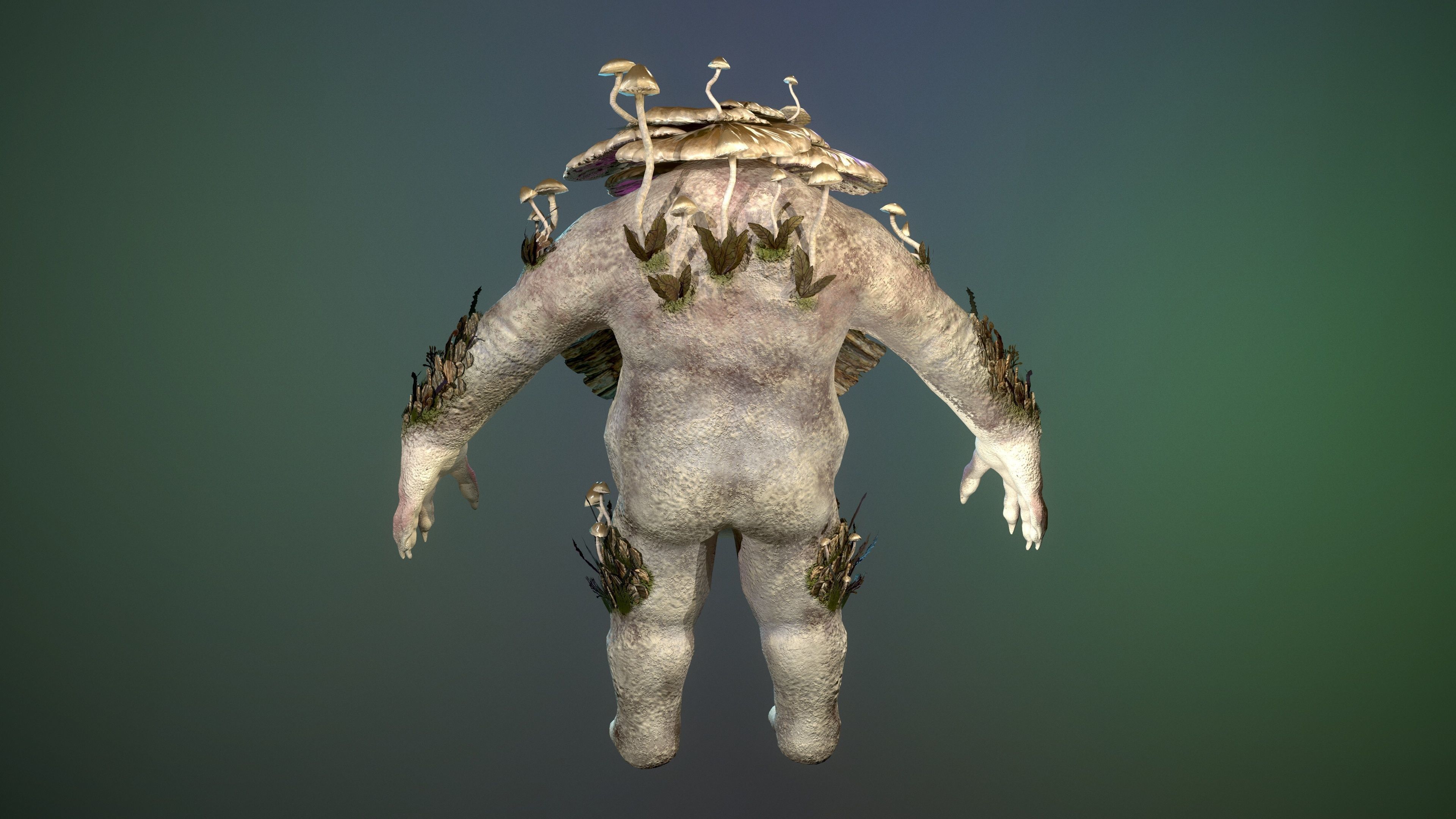 Forest Golem Low-poly 3D model_6