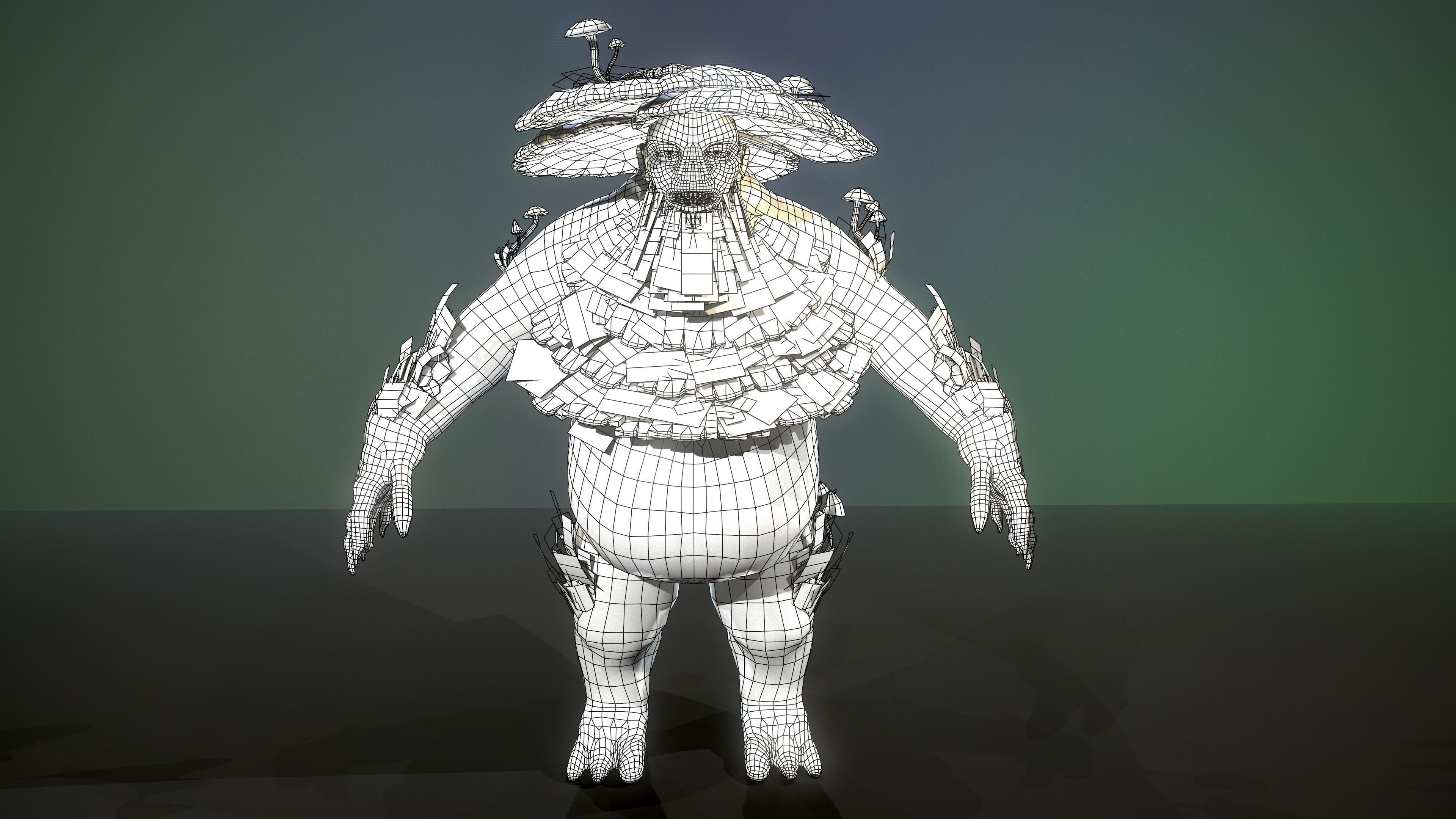 Forest Golem Low-poly 3D model_10