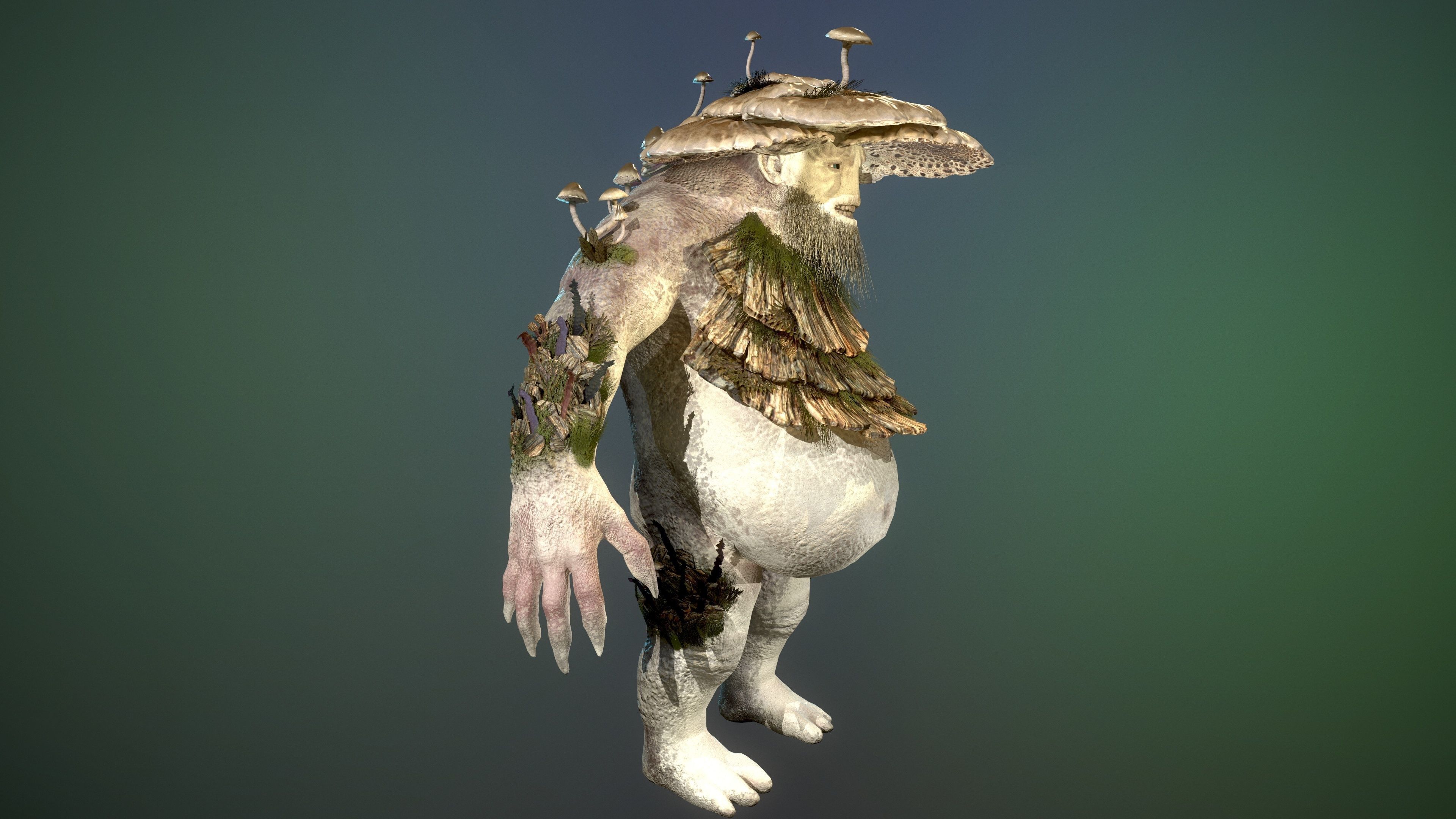 Forest Golem Low-poly 3D model_3