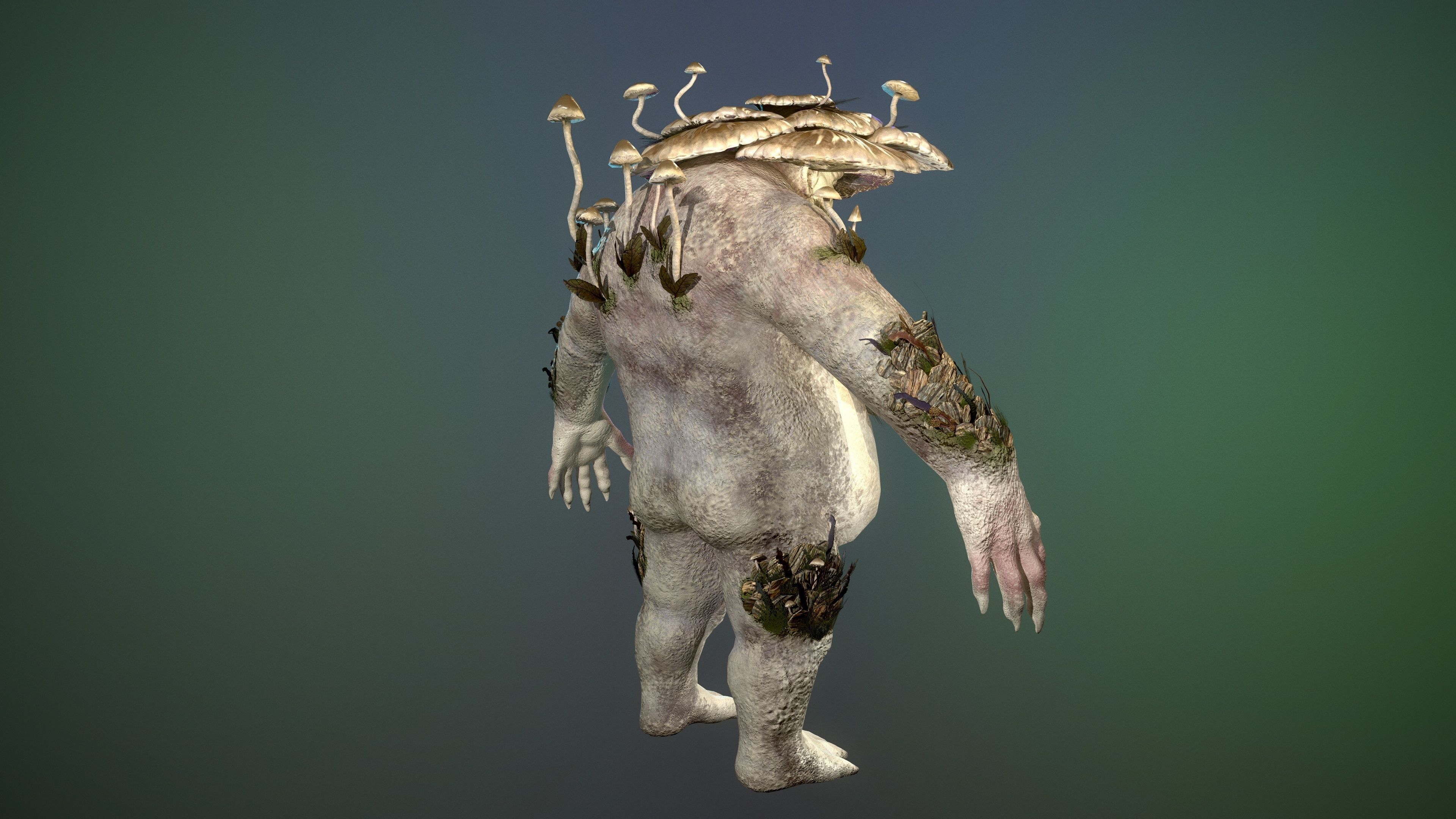 Forest Golem Low-poly 3D model_5