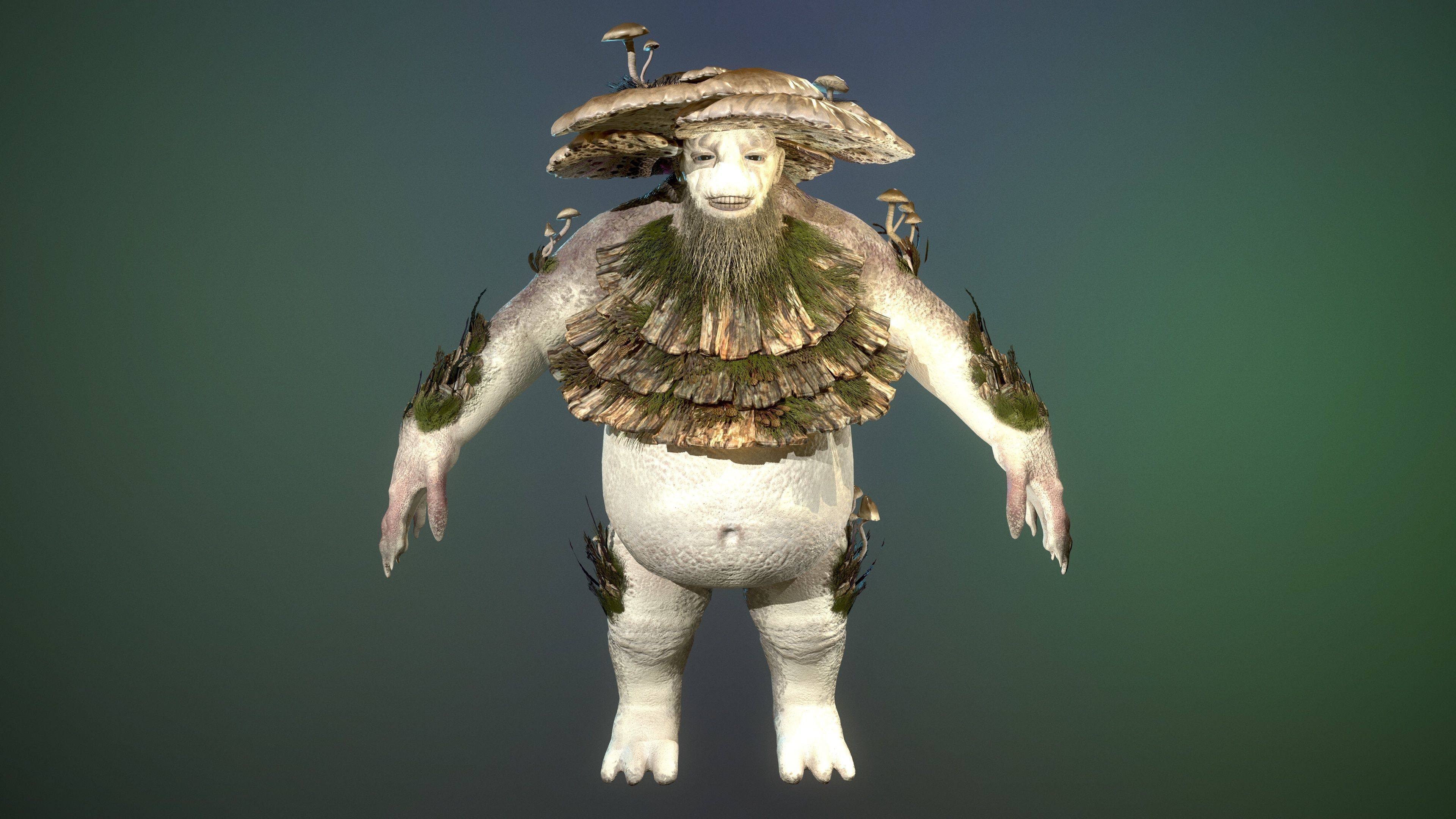 Forest Golem Low-poly 3D model_2