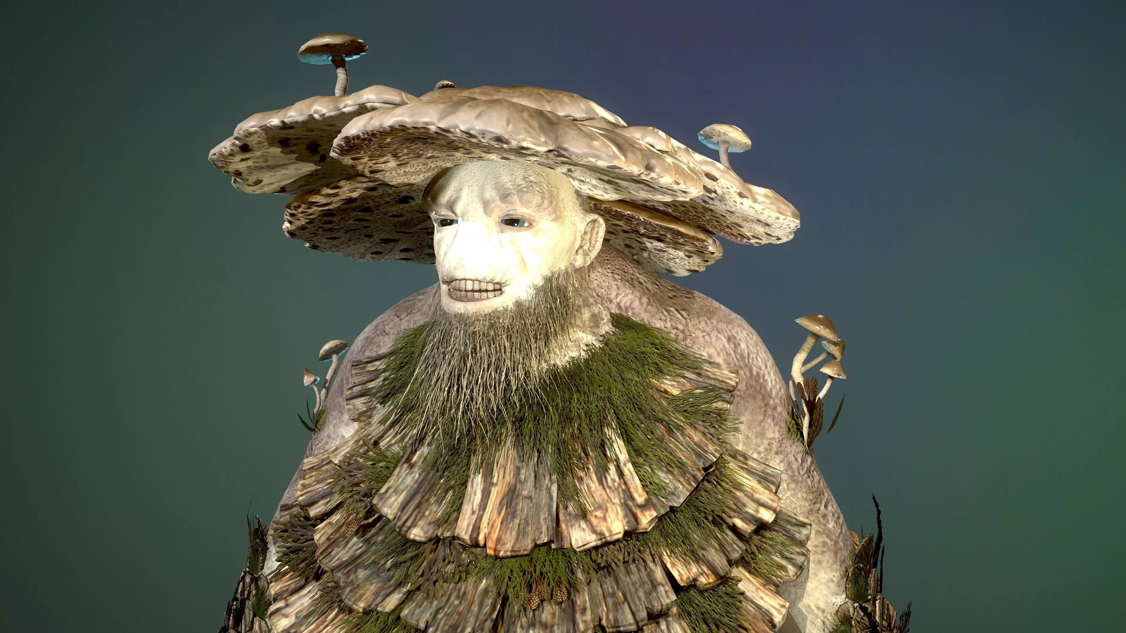 Forest Golem Low-poly 3D model_0