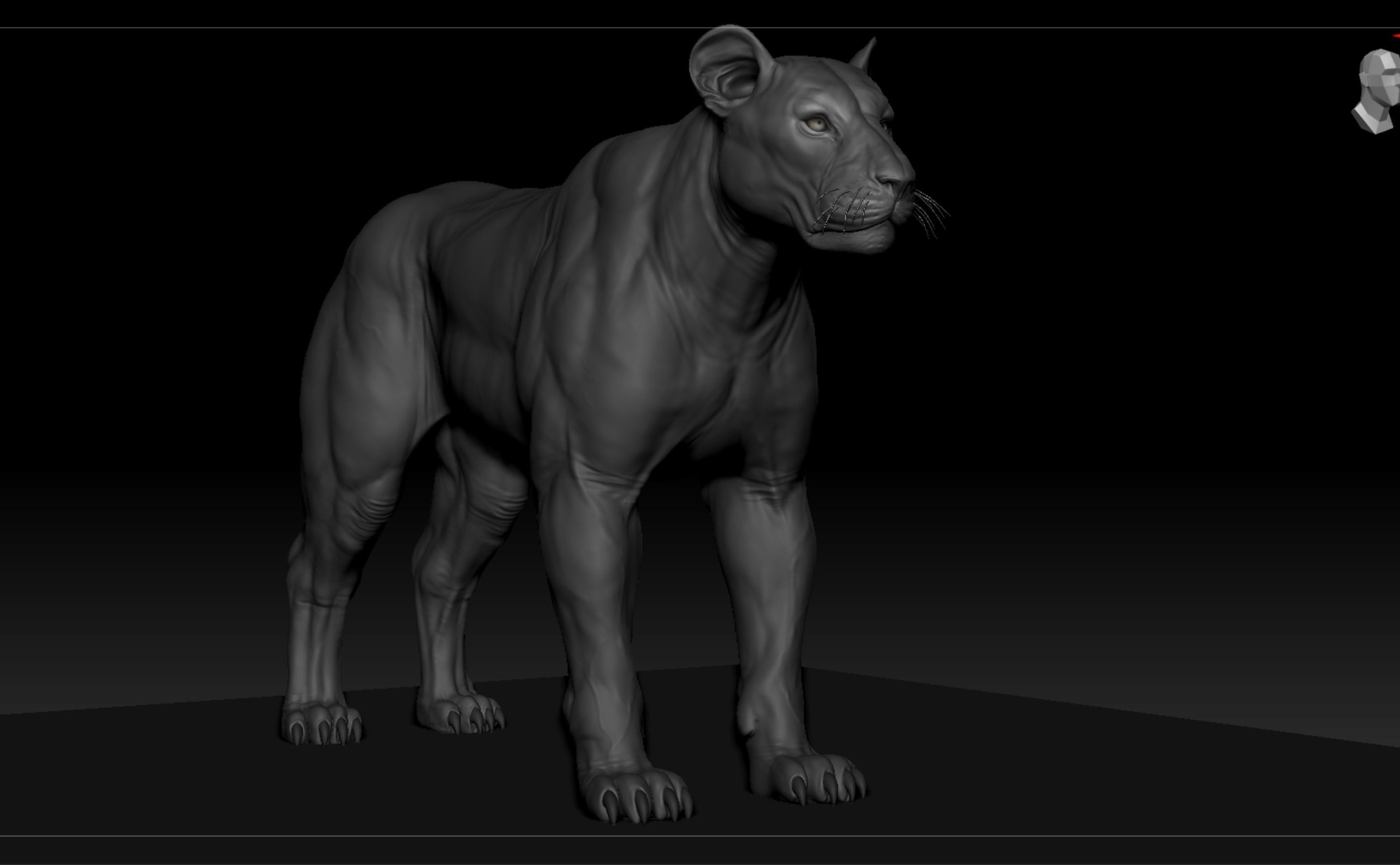 Lion - Highpoly Sculpture 3D model 3D model_7