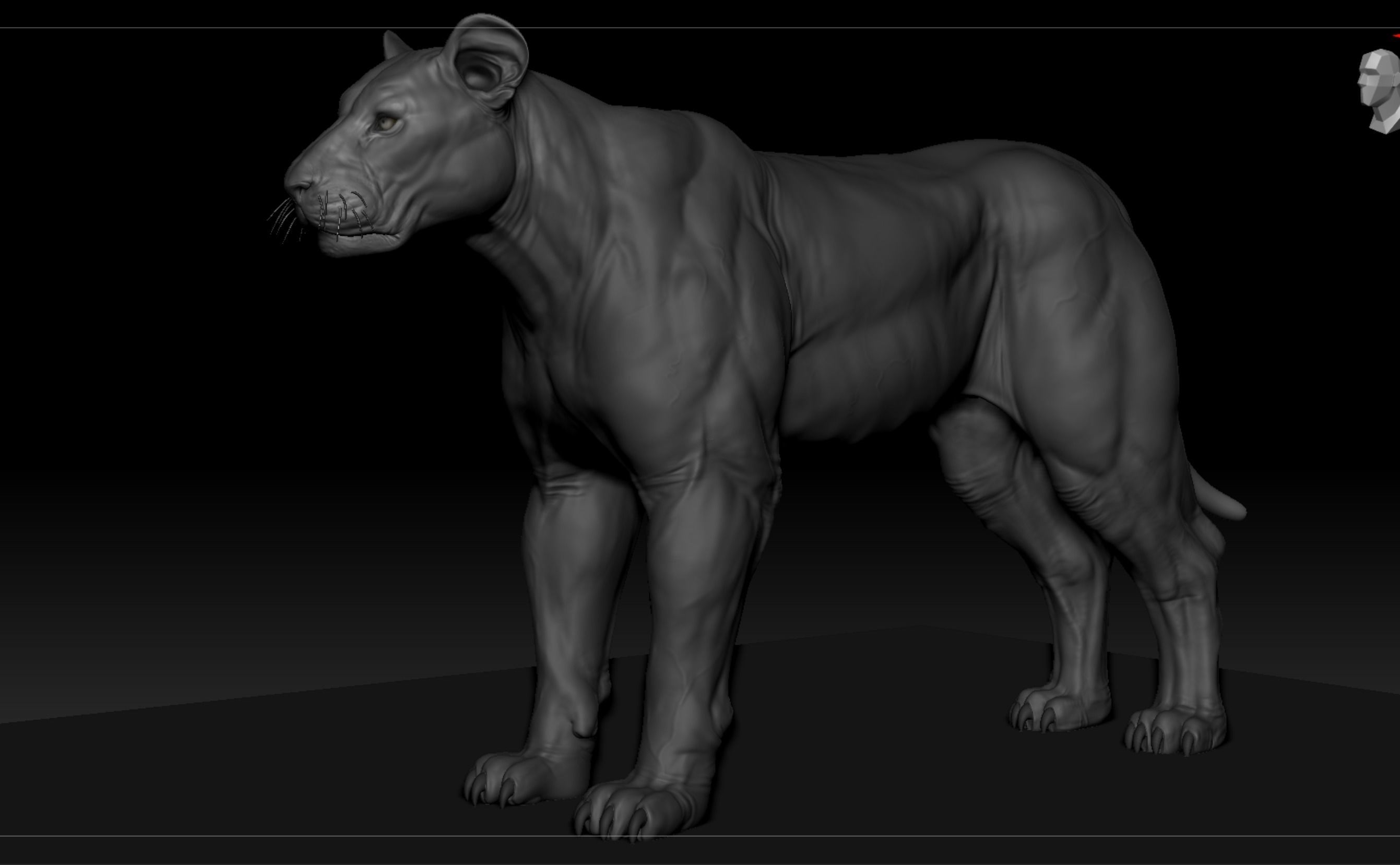 Lion - Highpoly Sculpture 3D model 3D model_3
