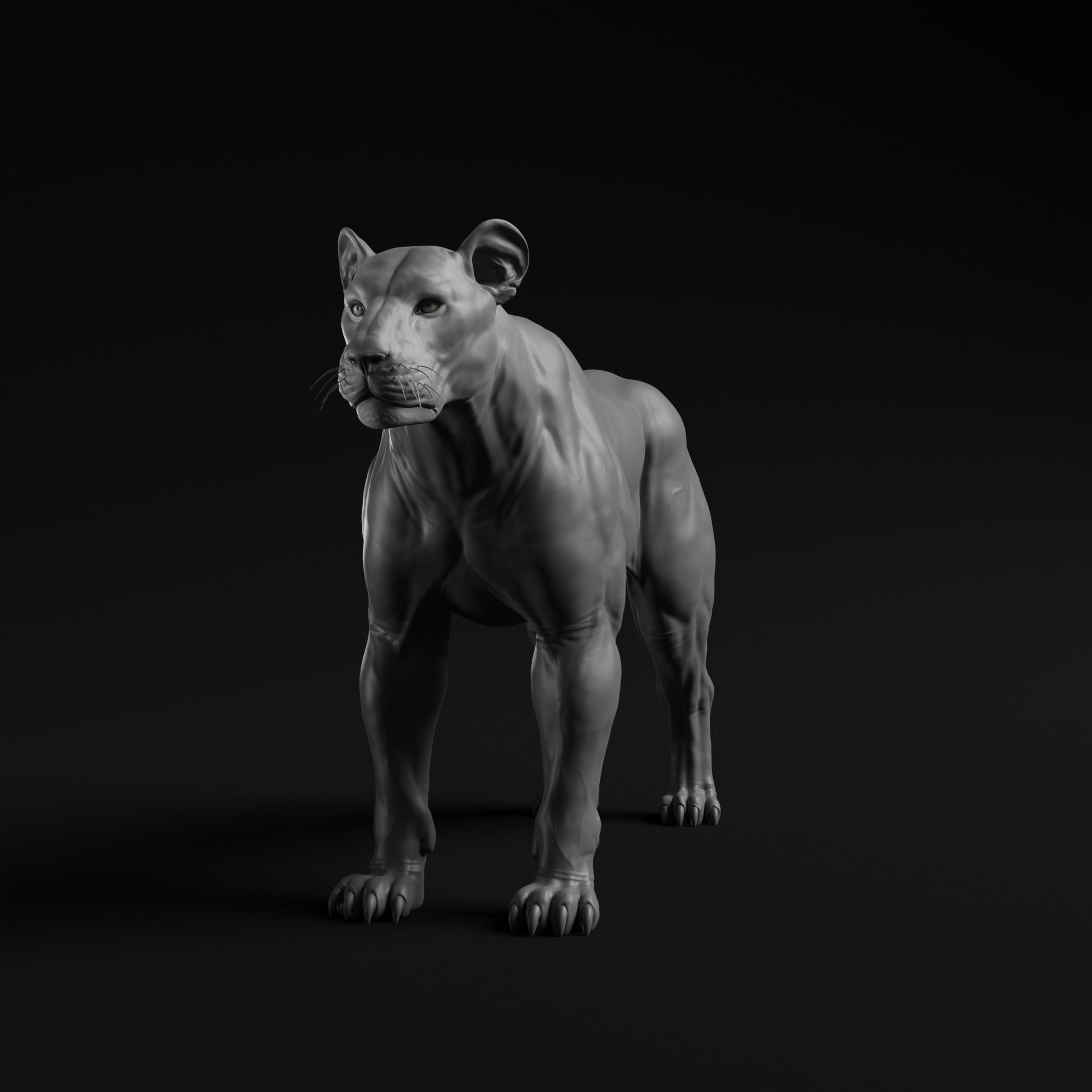 Lion - Highpoly Sculpture 3D model 3D model_10