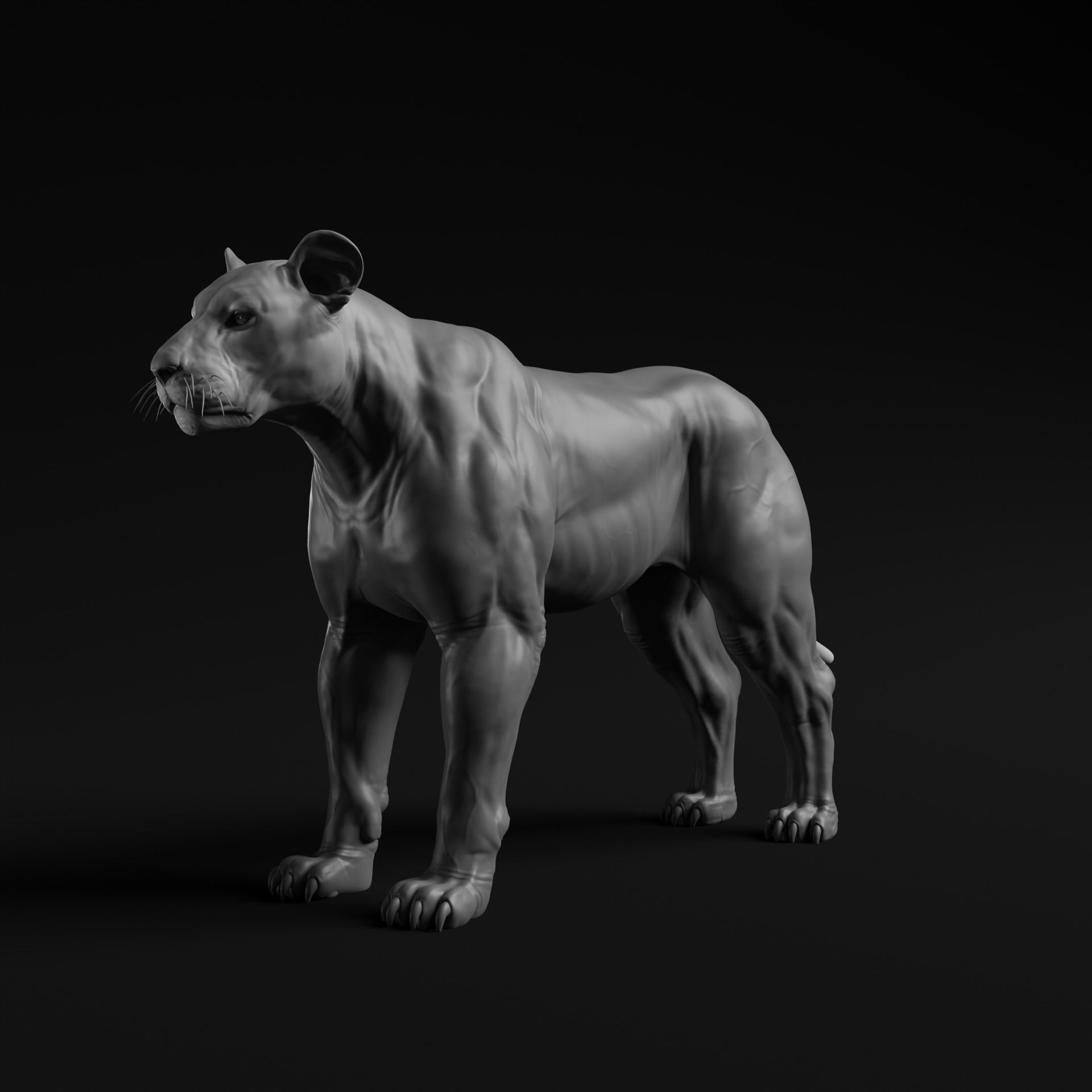 Lion - Highpoly Sculpture 3D model 3D model_1
