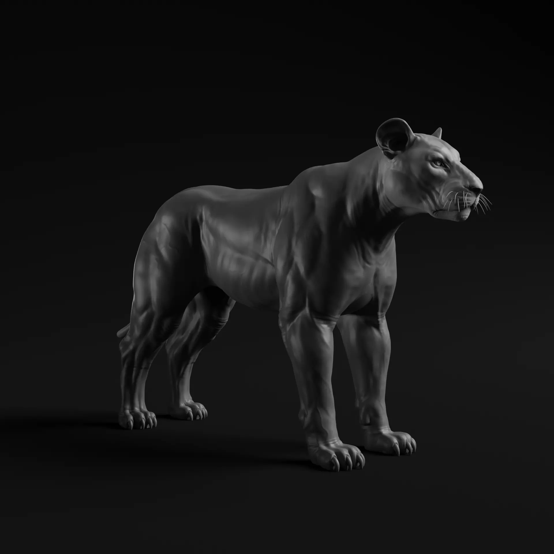 Lion - Highpoly Sculpture 3D model 3D model_0