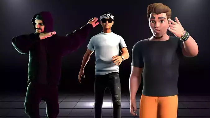 Cartoon male characters - Hip Hop Dancer Free low-poly 3D model