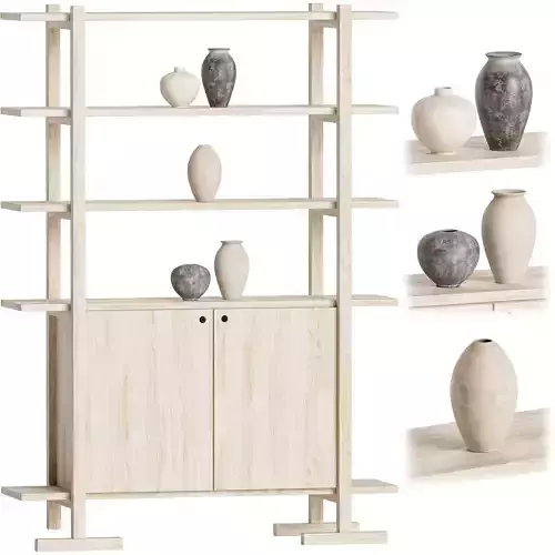 Haldeman Pine Wood Open Shelf  1