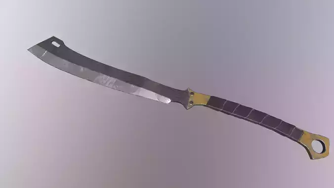 Big metal cleaver knife LowPoly Low-poly 3D model